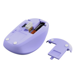 TRUST Yvi+ Multi-Device/Kancelárska/Optická/1 600 DPI/USB+BT/Fialová