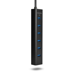 AXAGON HUE-SA7BP, 7x USB 3.0 ALU CHARGING húb, vr. AC adaptéra, kábel USB-A 40cm