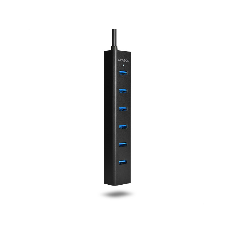 AXAGON HUE-SA7BP, 7x USB 3.0 ALU CHARGING húb, vr. AC adaptéra, kábel USB-A 40cm