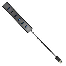 AXAGON HUE-SA7BP, 7x USB 3.0 ALU CHARGING húb, vr. AC adaptéra, kábel USB-A 40cm