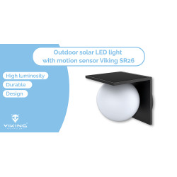 Vonkajšie solárne LED svetlo Viking SR26/1000 lm/4 režimy/IP54/denná biela