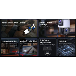 Tenda RH9-WCA - Vonkajšia otočná Dual Lens IP65 WiFi 6 MPx kamera, nočná LED, audio, detekcia, CZ app