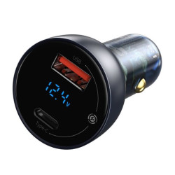NONAME - Baseus CCKX-C0G Particular Nabíjačka do Auta Digital Display 2xUSB 65W Gray