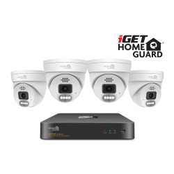 iGET HGNVK84804 - kamerový PoE set, 2K rozlíšenie, 8CH NVR + 4x kamera so zvukom, IR + LED, CZ app
