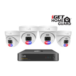 iGET HGNVK84804 - kamerový PoE set, 2K rozlíšenie, 8CH NVR + 4x kamera so zvukom, IR + LED, CZ app