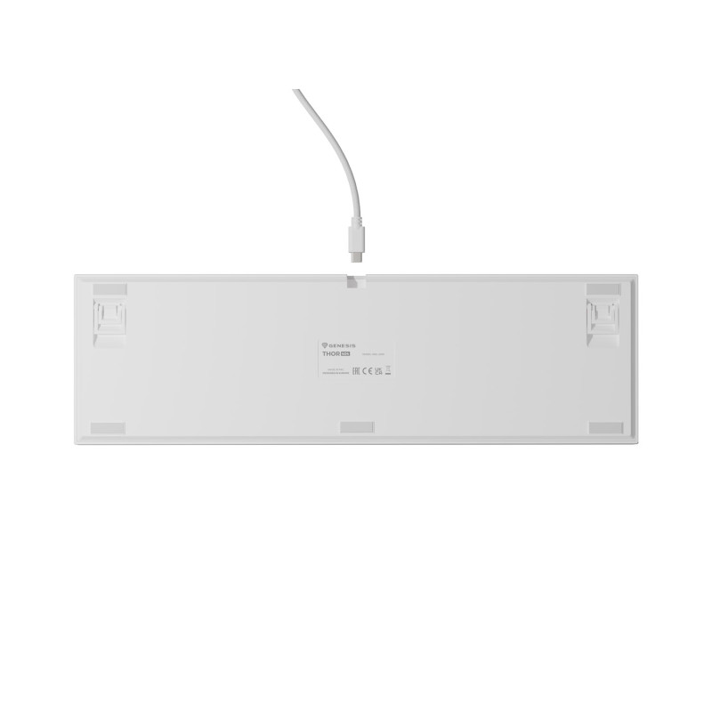 Herná mechanická klávesnica Genesis THOR 404/RGB/Gateron Yellow Pro/Drôtové USB-A/US layout/Biela