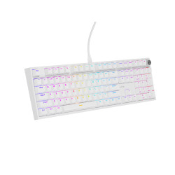 Herná mechanická klávesnica Genesis THOR 404/RGB/Gateron Yellow Pro/Drôtové USB-A/US layout/Biela