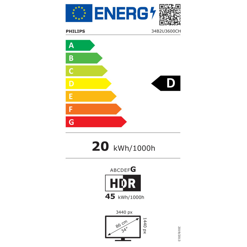 Philips/34B2U3600CH/34''/VA/wQHD/60Hz/4ms/Čierna/5R
