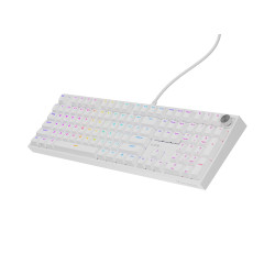 Herná mechanická klávesnica Genesis THOR 404/RGB/Outemu Peach Silent/Drôtové USB-A/US layout/Biela