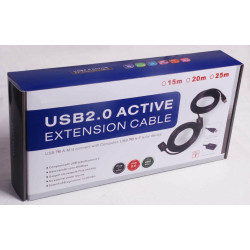 PremiumCord USB 2.0 repeater a predlžovací kábel A/M-A/F 15m