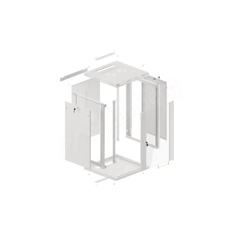 LANBERG 19'' RACKOVÁ SKRIŇA PRO MONTÁŽ NA STENU 18U/600X600 (FLAT PACK) ŠEDÁ V2