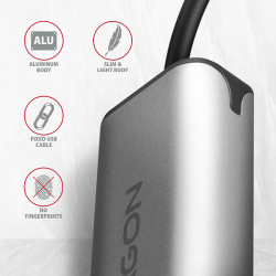 AXAGON ADE-25RC USB-A 3.2 Gen 1 - 2.5 Gigabit Ethernet sieťová karta, Realtek 8156, auto install, sivá