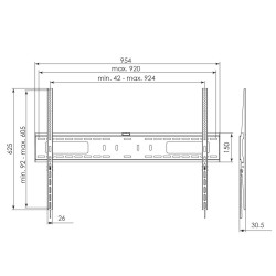 VOGELS - S052.2020 fixný držiak na XXL displeje s VESA 800x600
