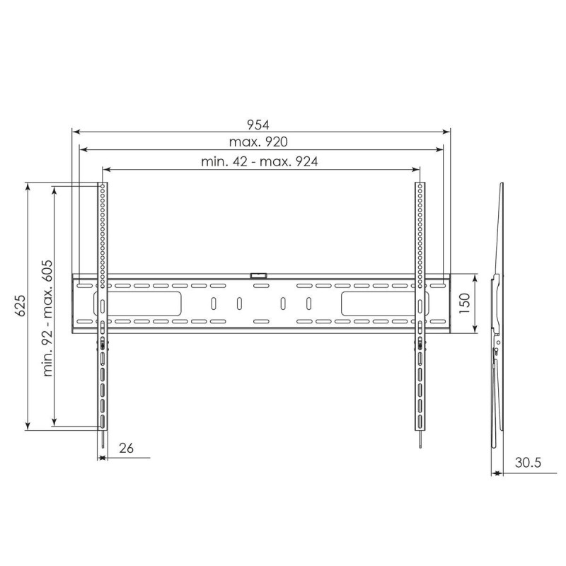 VOGELS - S052.2020 fixný držiak na XXL displeje s VESA 800x600
