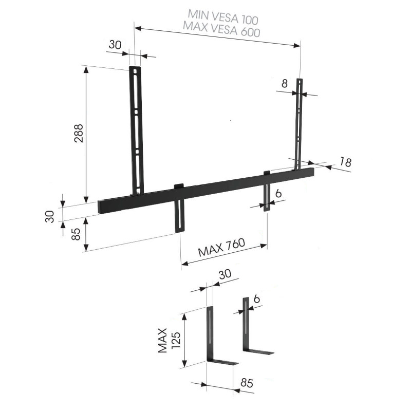 VOGELS - Vogel's SOUND 3550 - univerzálny držiak na soundbar