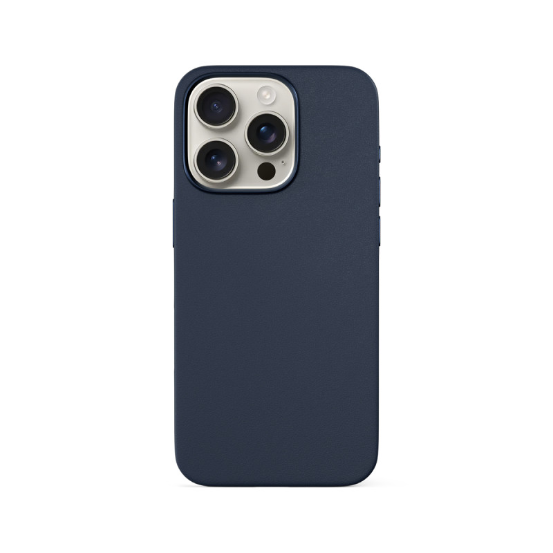 Epico Mag+ kožený kryt iPhone 16 Pro - modrá