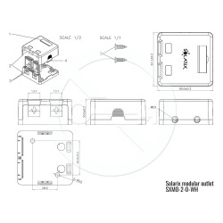 Zásuvka modulárna Solarix pre 2 keystony na omítku biela SXMO-2-0-WH