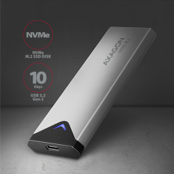AXAGON EEM2-UG2, 10 Gbps USB-C - M.2 NVMe SSD ARROW box, strieborný