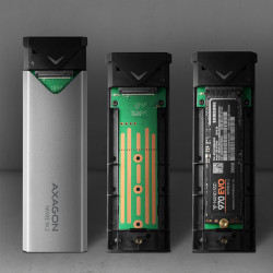 AXAGON EEM2-UG2, 10 Gbps USB-C - M.2 NVMe SSD ARROW box, strieborný