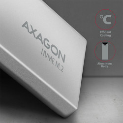 AXAGON EEM2-UG2, 10 Gbps USB-C - M.2 NVMe SSD ARROW box, strieborný