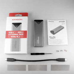 AXAGON EEM2-UG2, 10 Gbps USB-C - M.2 NVMe SSD ARROW box, strieborný