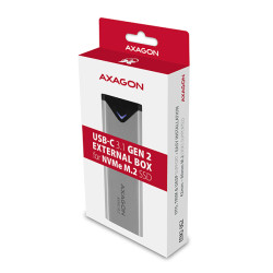 AXAGON EEM2-UG2, 10 Gbps USB-C - M.2 NVMe SSD ARROW box, strieborný