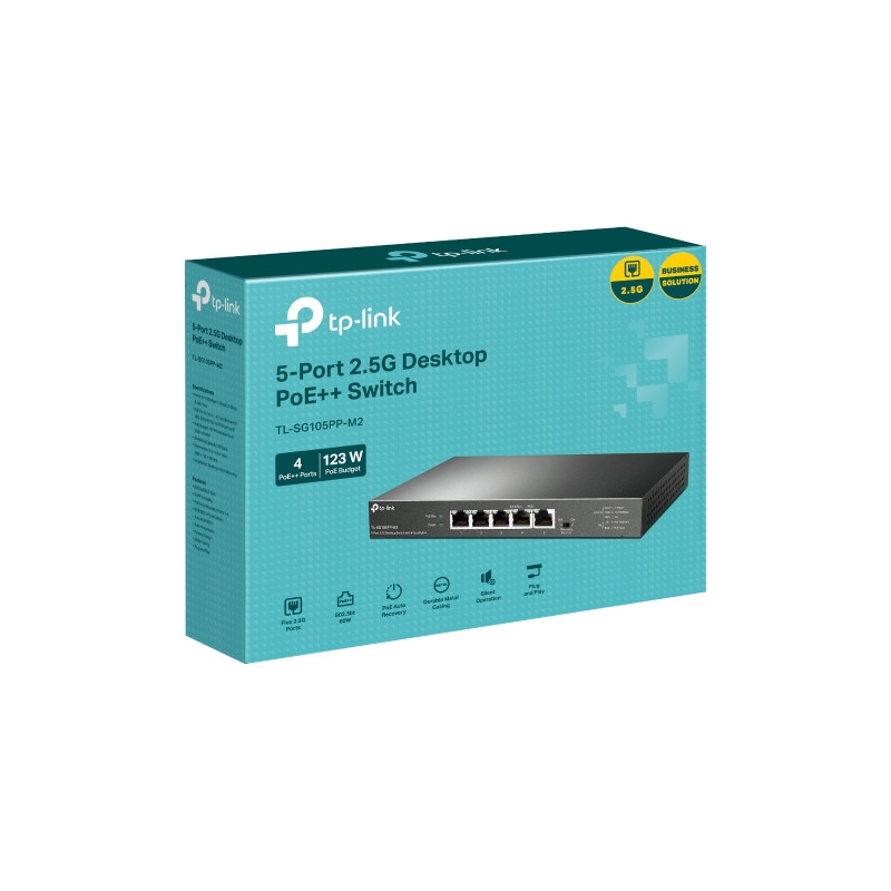 TP-Link TL-SG105PP-M2 5x2,5 Gb (4xPOE++) Desktop Switch