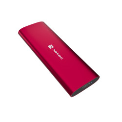 Externý box pre SSD Natec RHINO M.2 NVME LITE USB-C 3.2 GEN 2, hliníkové telo, RUBY RED