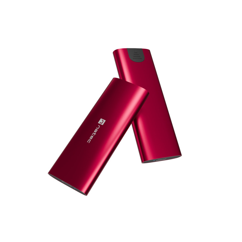 Externý box pre SSD Natec RHINO M.2 NVME LITE USB-C 3.2 GEN 2, hliníkové telo, RUBY RED