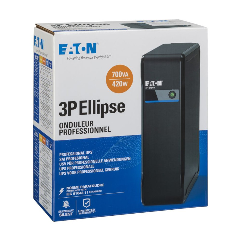 Eaton UPS 1/1 fáza, 700VA-3P Ellipse 700 FR
