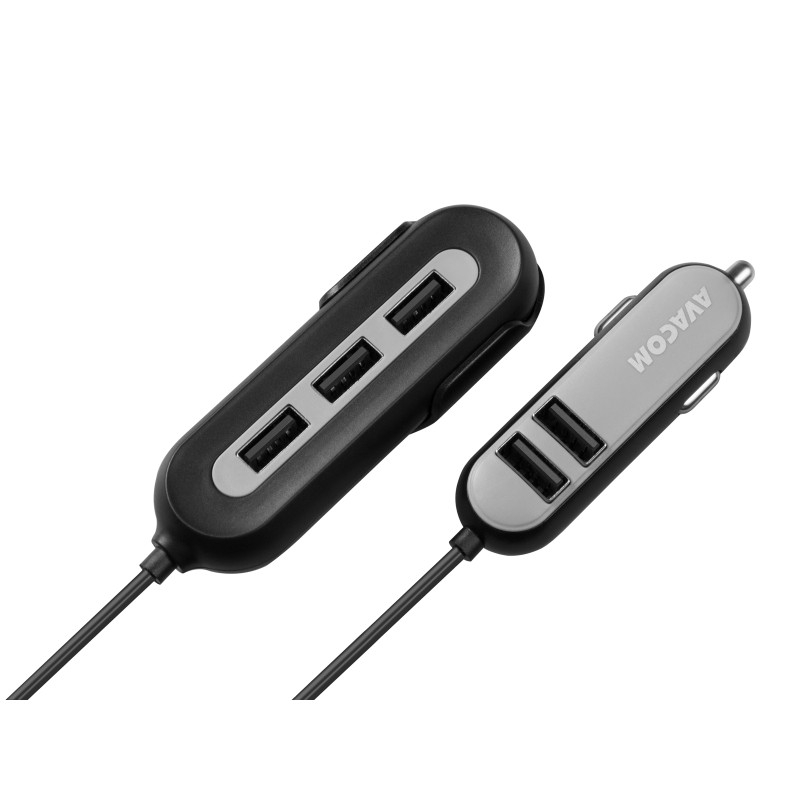 AVACOM CarHUB nabíjačka do auta 5x USB výstup, čierna