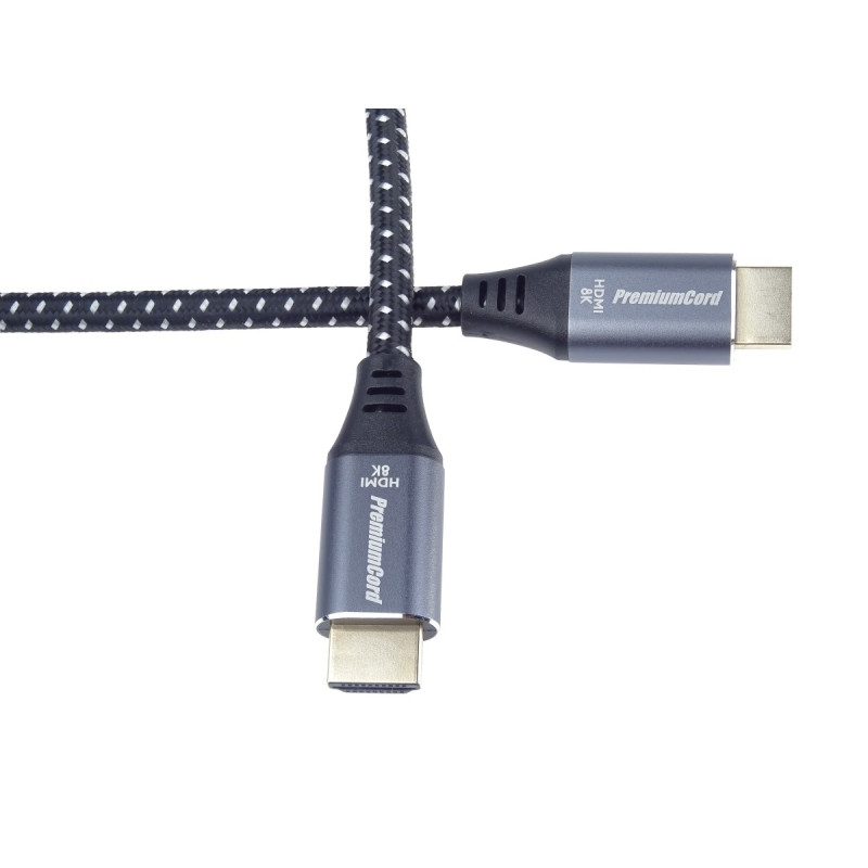 PremiumCord ULTRA HDMI 2.1 High Speed + Ethernet kábel 8K @ 60Hz, pozlátené 2m
