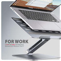 AXAGON STND-LQ hliníkový HQ stojan na notebook 10''-17.3'' nastaviteľná výška a uhol, šedý