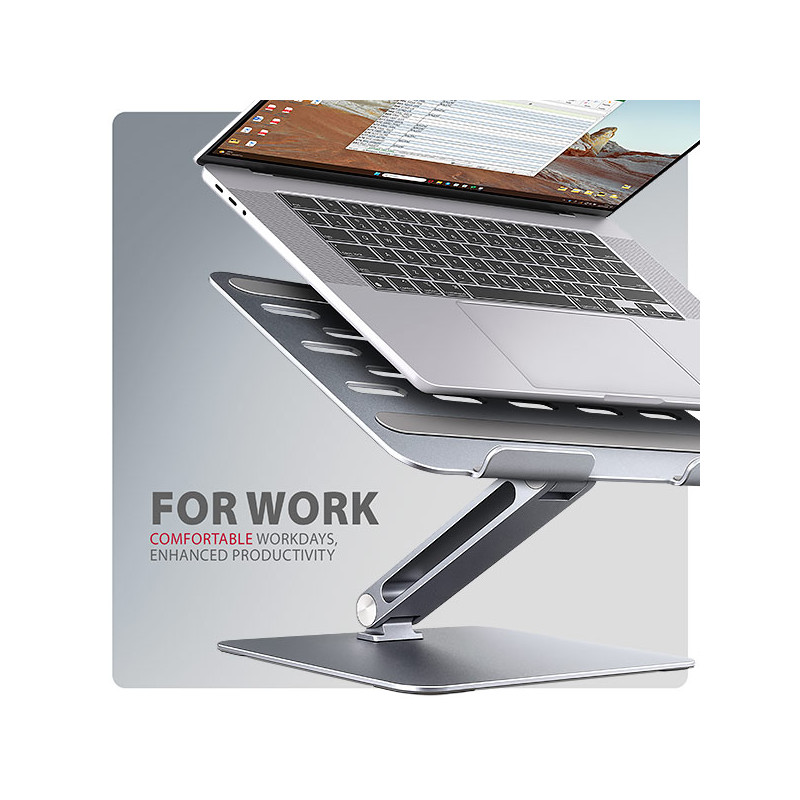 AXAGON STND-LQ hliníkový HQ stojan na notebook 10''-17.3'' nastaviteľná výška a uhol, šedý