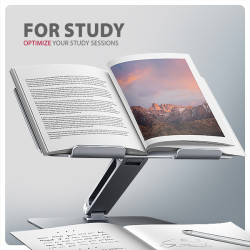 AXAGON STND-LQ hliníkový HQ stojan na notebook 10''-17.3'' nastaviteľná výška a uhol, šedý