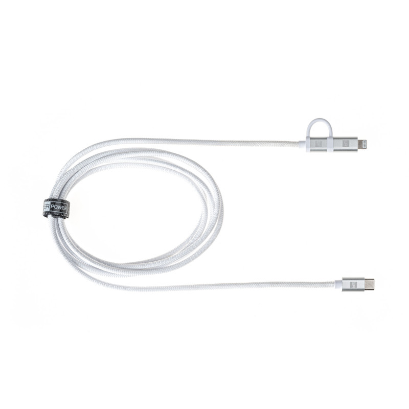 ER POWER Dual Cable USB-C C/L Mfi 200cm white
