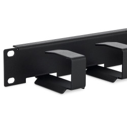 TRITON - 19'' vyväzovací panel 1U 6x háčik 70x27mm černý kov