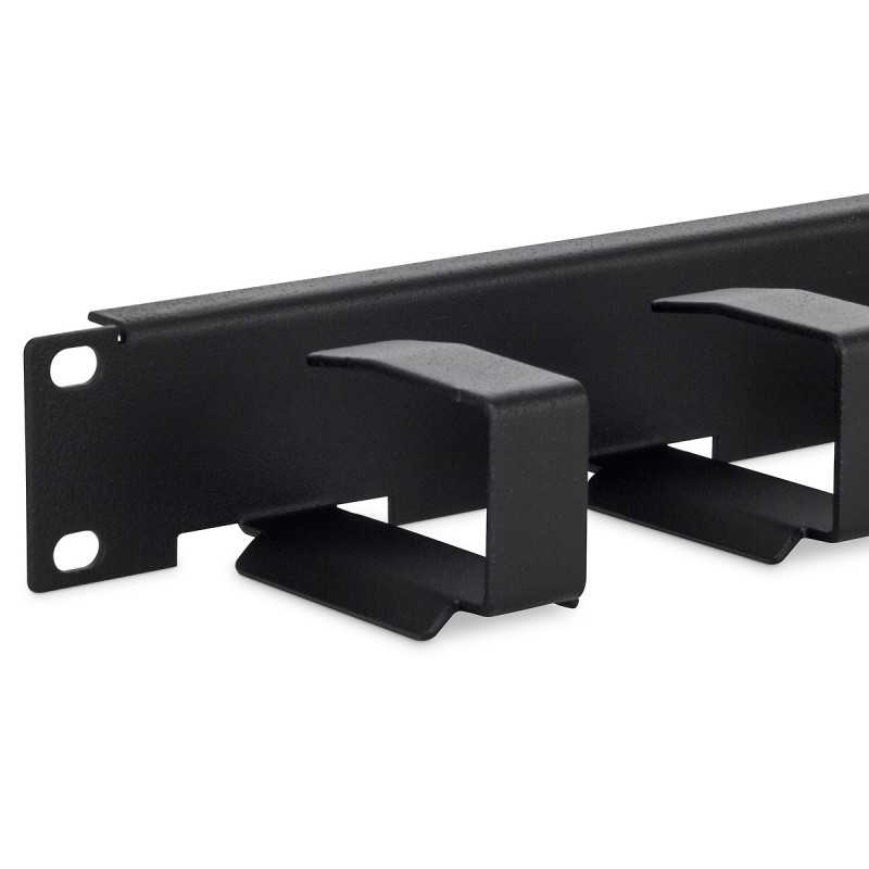 TRITON - 19'' vyväzovací panel 1U 6x háčik 70x27mm černý kov