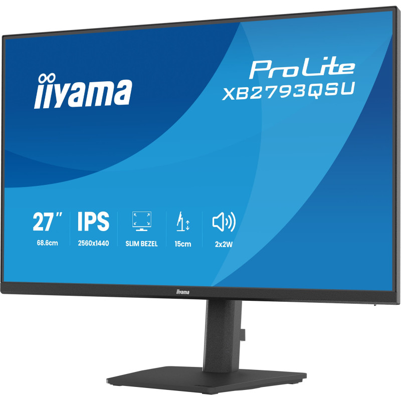 iiyama ProLite/XB2793QSU-B1/27''/IPS/QHD/75Hz/1ms/Čierna/3R