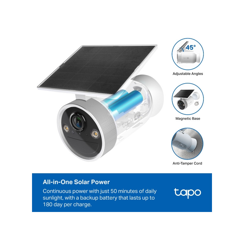 TP-LINK - Tapo C465 Enhanced AI Solar Security Camera Ultra