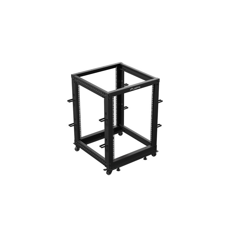 LANBERG OTVORENÝ RACK 15U 19'' 600X600-1100 NASTAVITEĽNÝ ČIERNY