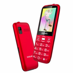 EVOLVEO EasyPhone XO, mobilný telefón pre seniorov s nabíjacím stojanom (červená farba)
