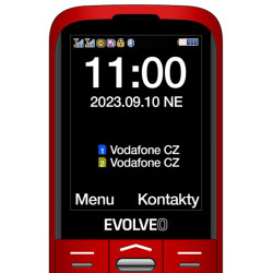 EVOLVEO EasyPhone XO, mobilný telefón pre seniorov s nabíjacím stojanom (červená farba)