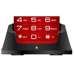 EVOLVEO EasyPhone XO, mobilný telefón pre seniorov s nabíjacím stojanom (červená farba)