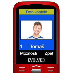 EVOLVEO EasyPhone XO, mobilný telefón pre seniorov s nabíjacím stojanom (červená farba)