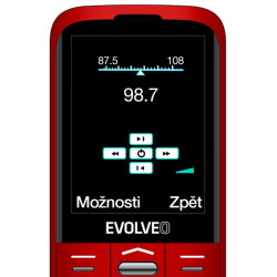 EVOLVEO EasyPhone XO, mobilný telefón pre seniorov s nabíjacím stojanom (červená farba)