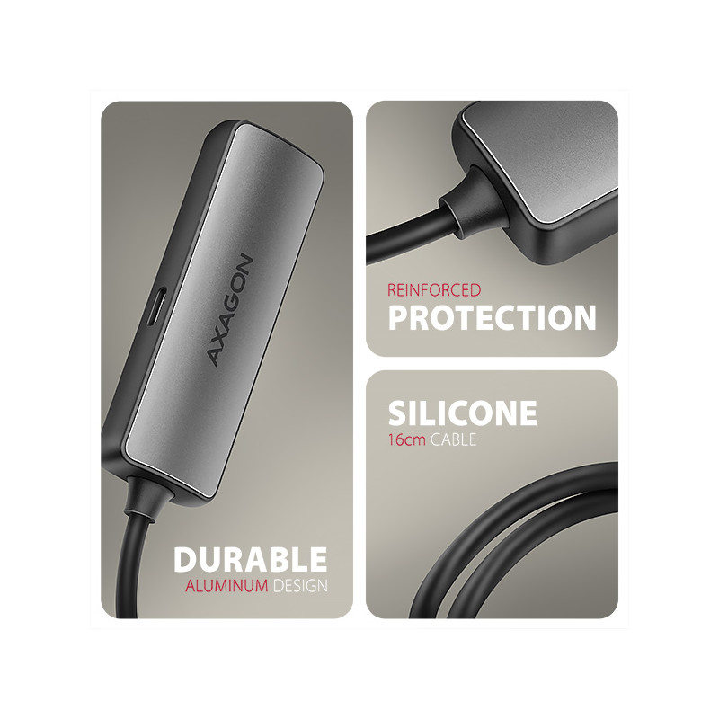 AXAGON RVC-HI8KPD, USB-C - HDMI 2.1 redukcia/adapter, 8K/60Hz, 4K/144Hz, HDR10+, PD100W