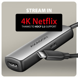AXAGON RVC-HI8KPD, USB-C - HDMI 2.1 redukcia/adapter, 8K/60Hz, 4K/144Hz, HDR10+, PD100W