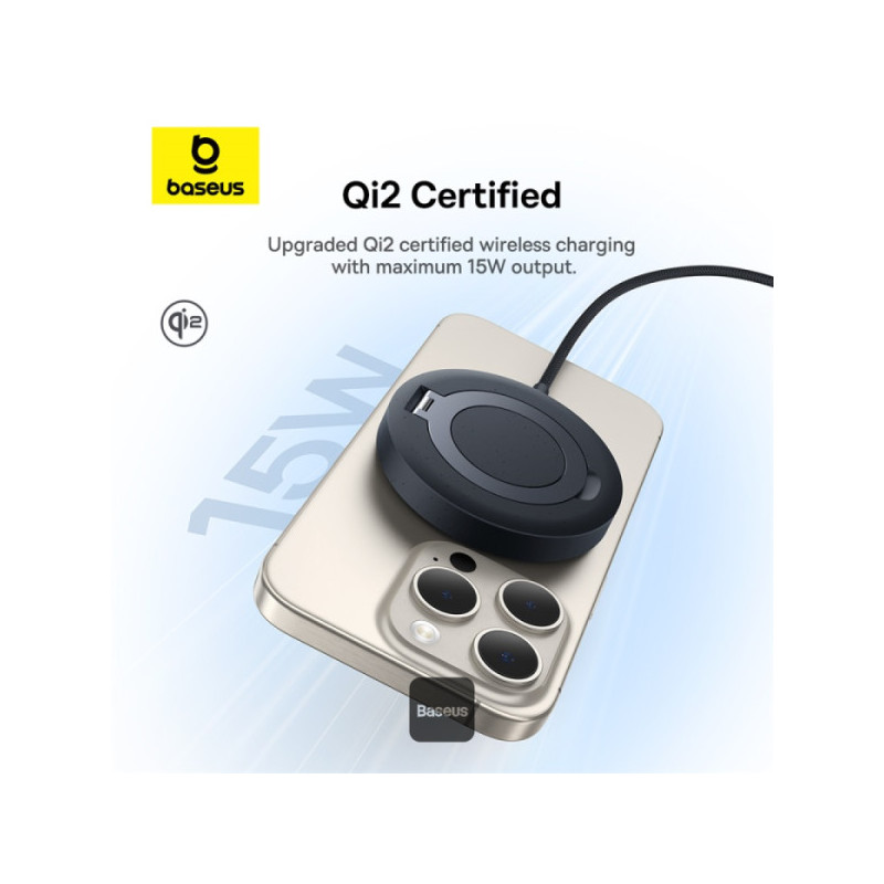NONAME - Baseus bezdrôtová nabíjacia magnetická podložka Simple Mini4 Qi2 15W čierna
