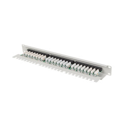 LANBERG PATCH PANEL 24 PORTOV 1U 19'' CAT.6A UTP S POLICIOU ŠEDÝ